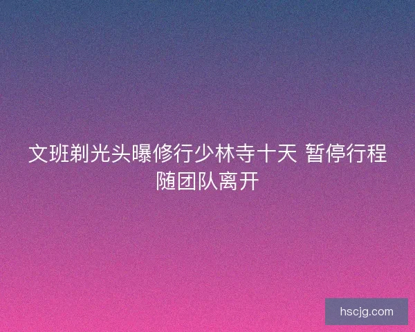 文班剃光头曝修行少林寺十天 暂停行程随团队离开